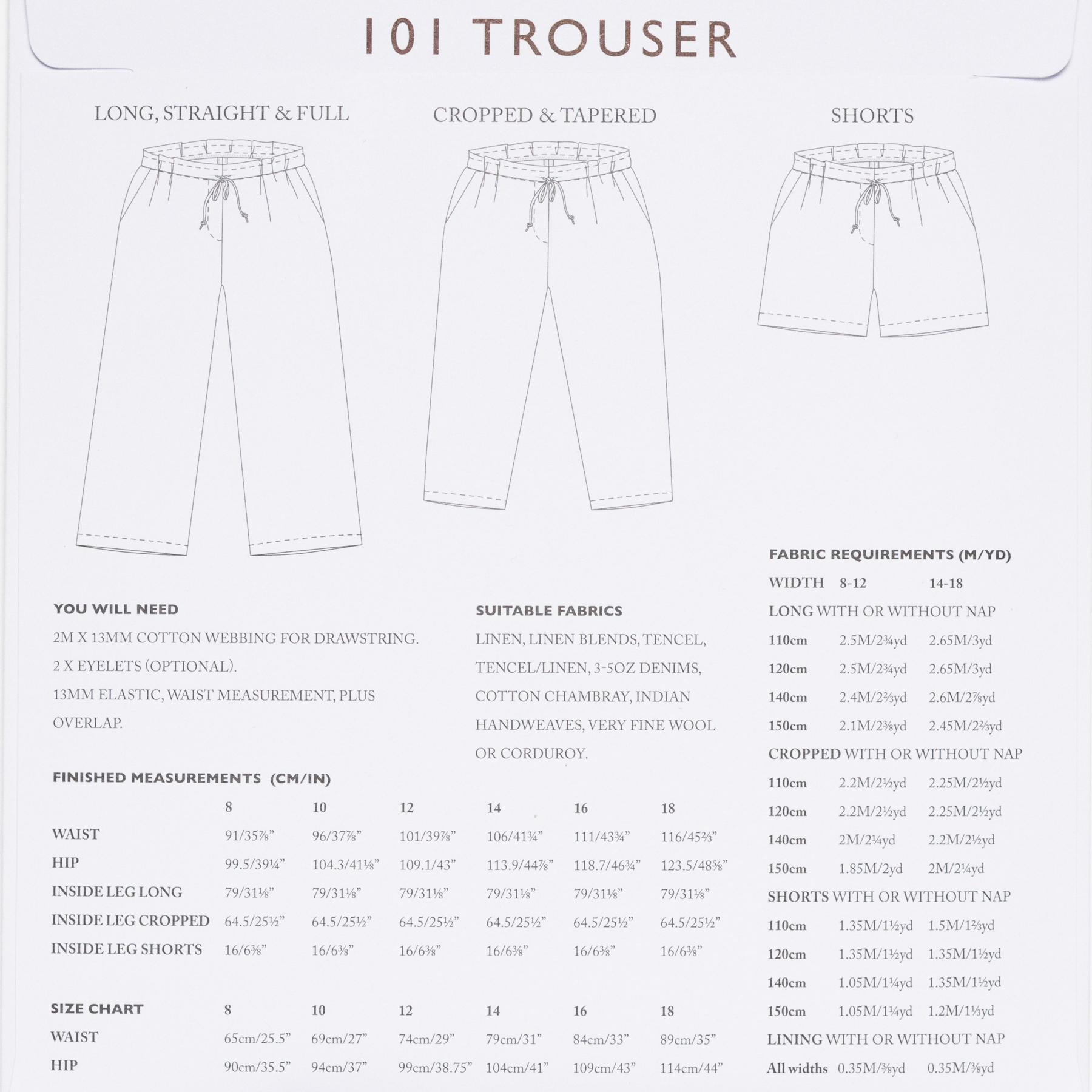 101 Trouser (UK Size 8-18)