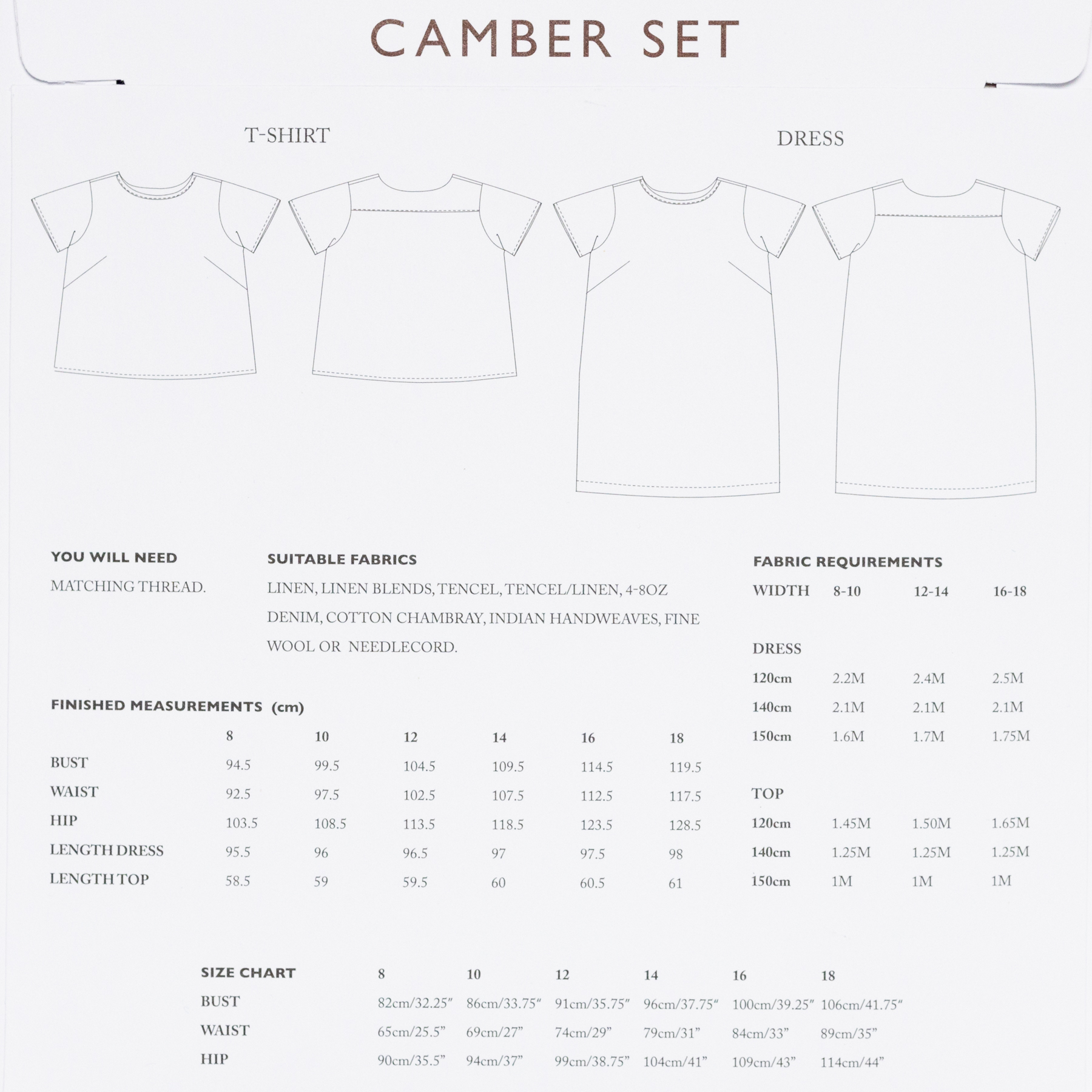 Camber Set (UK Size 8-18)