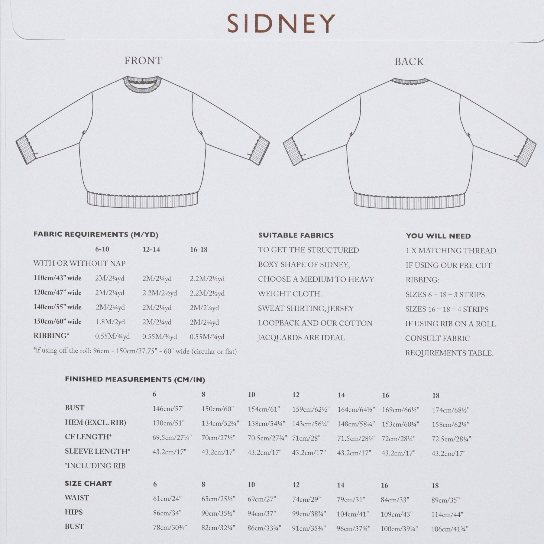 Sidney (UK Size 8-18)