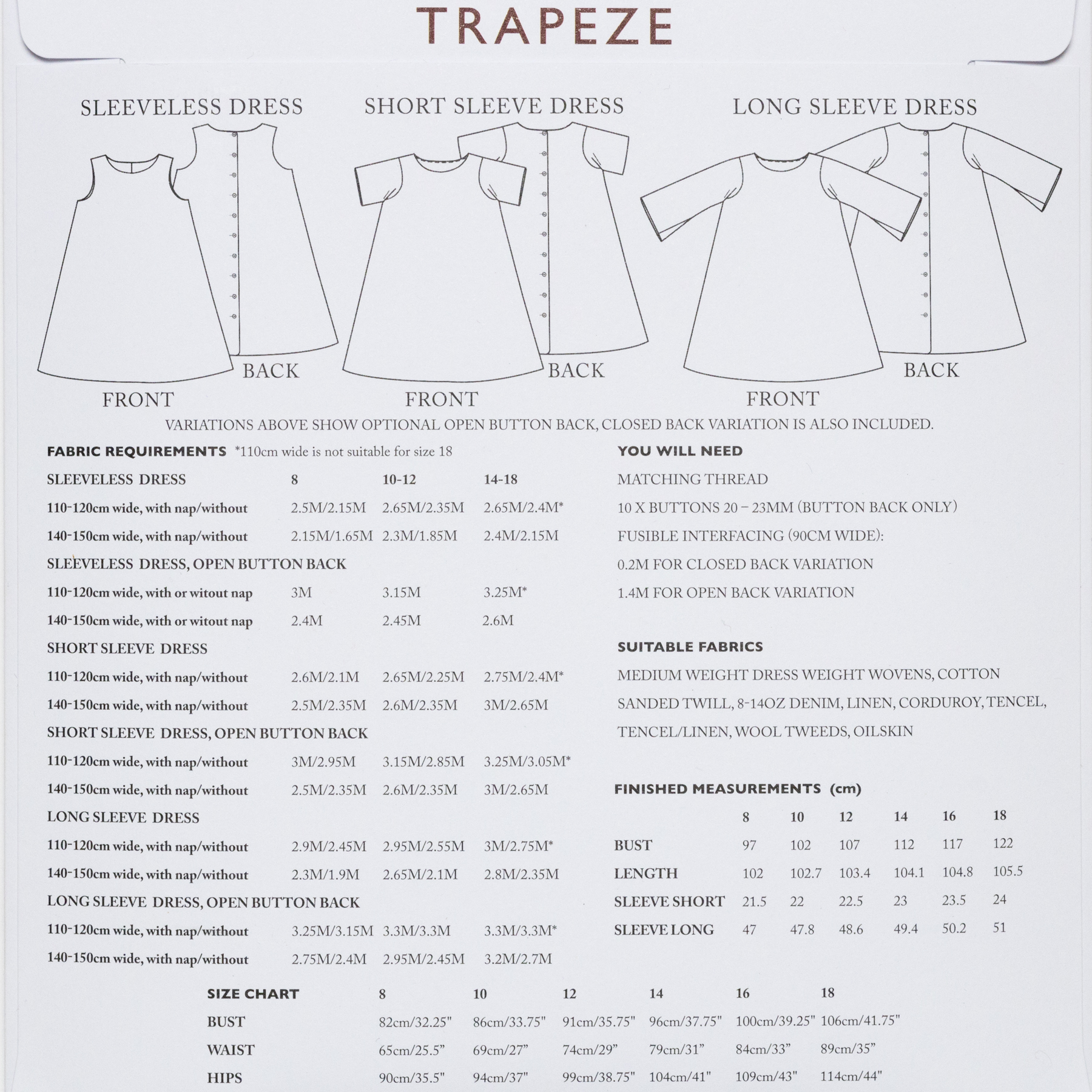 Trapeze (UK Size 8-18)