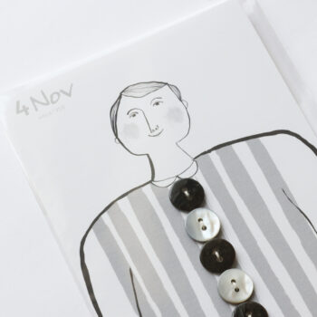 4Nov 黒蝶貝ボタン (直径15mm / ブラック、ホワイト色 / 丸・平型 / 2つ穴)
