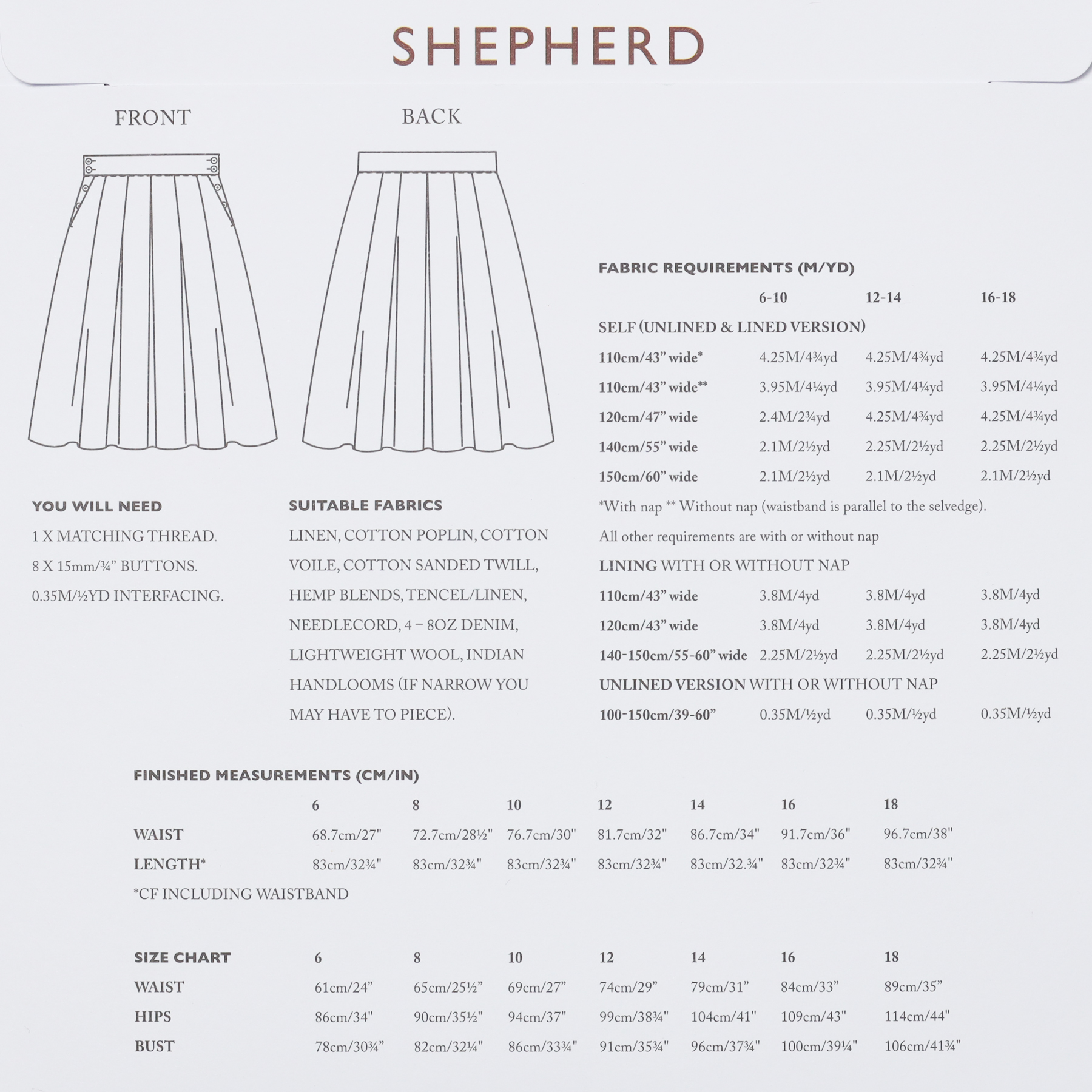Shepherd (UK Size 6-18)