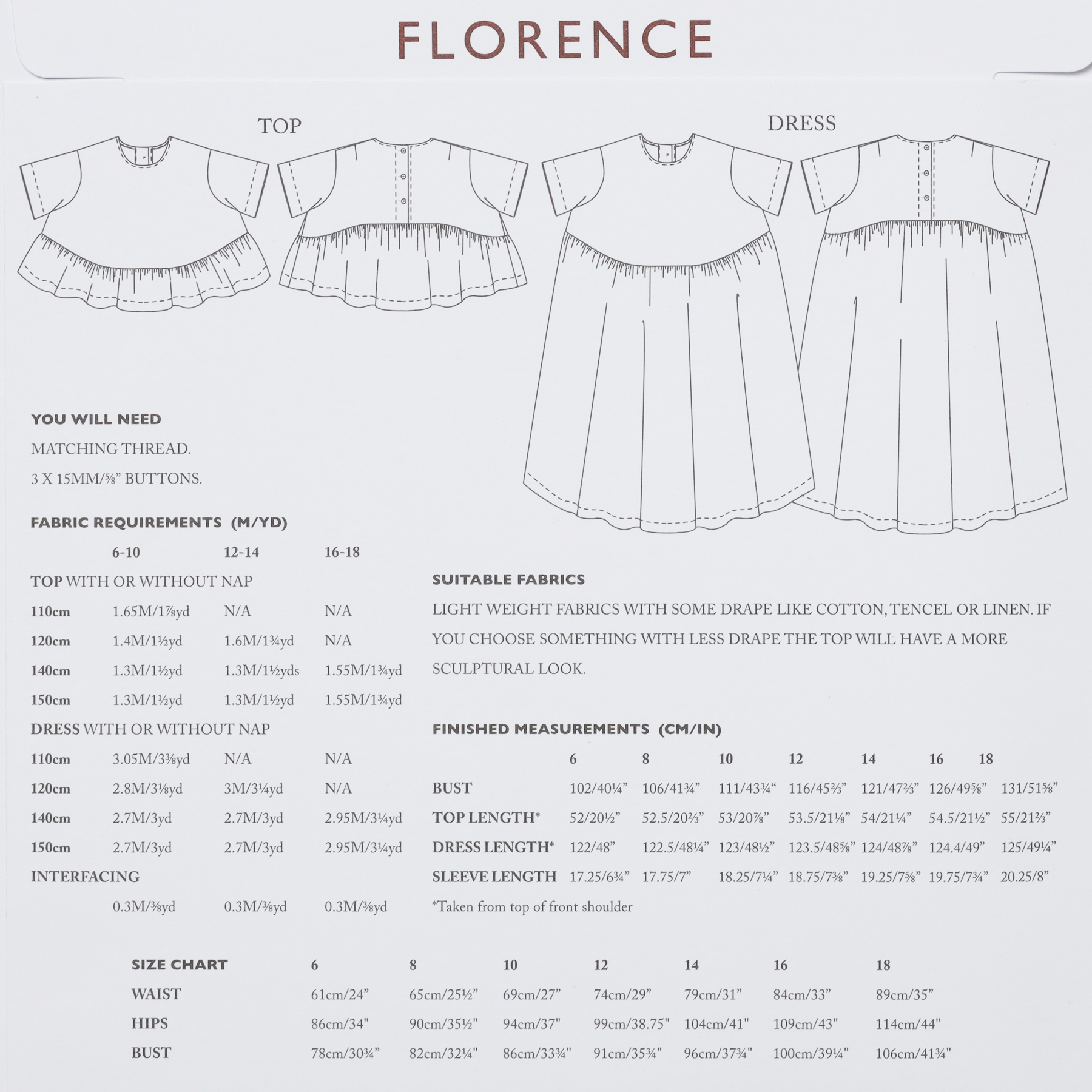Florence (UK Size 6-18)
