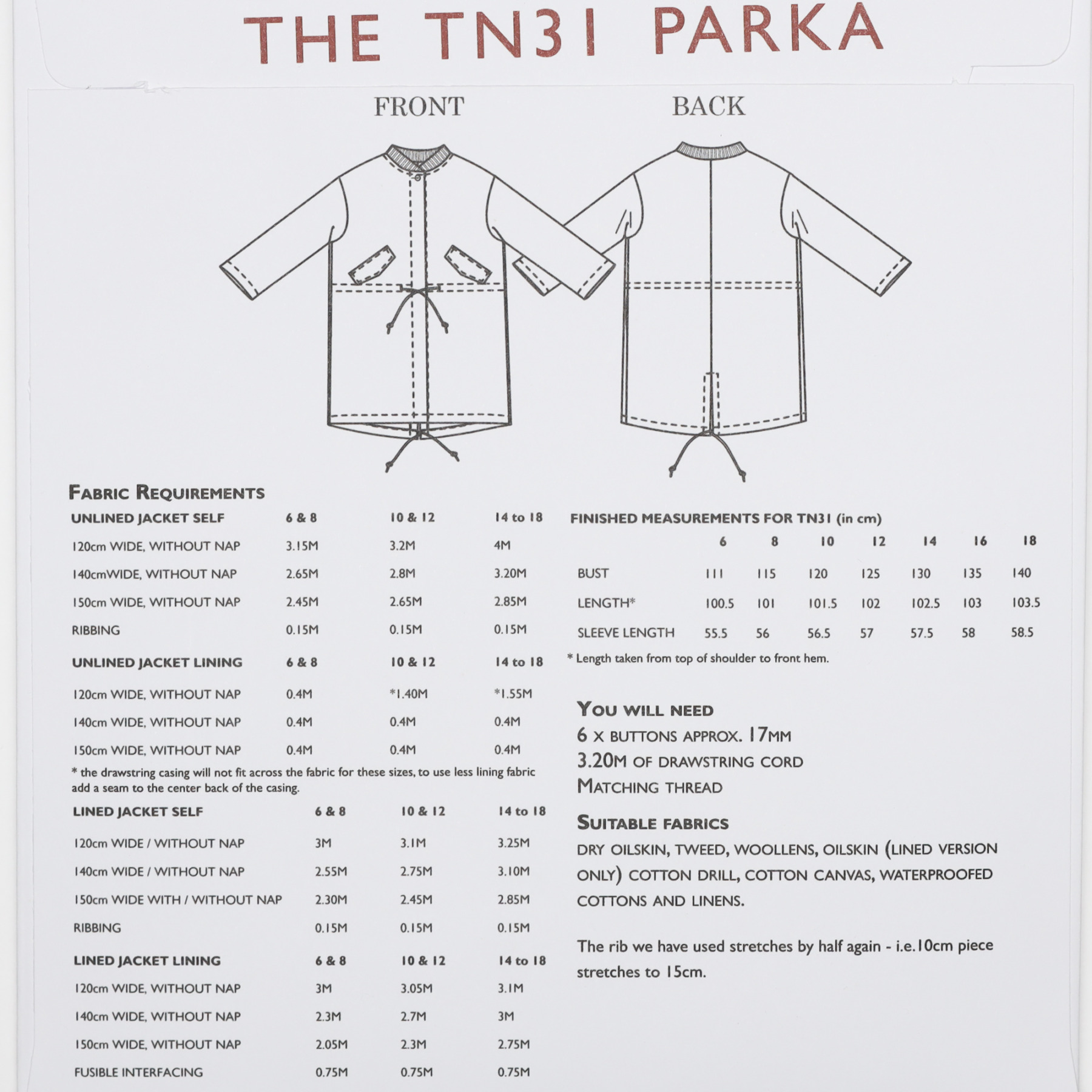 TN31 Parka (UK Size 6-18)