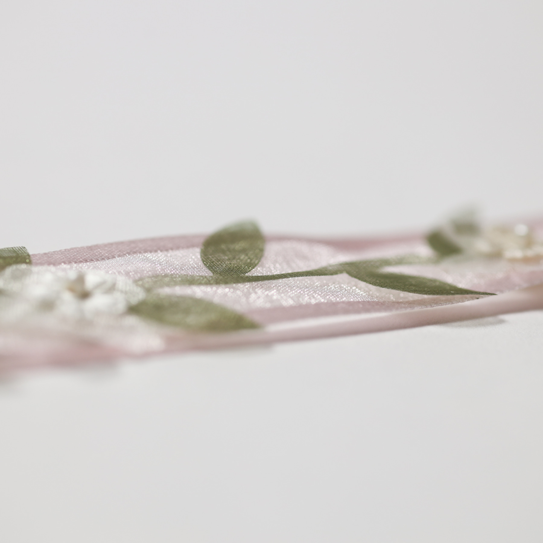 Floral Pearl Sheer - Pink (25mm)